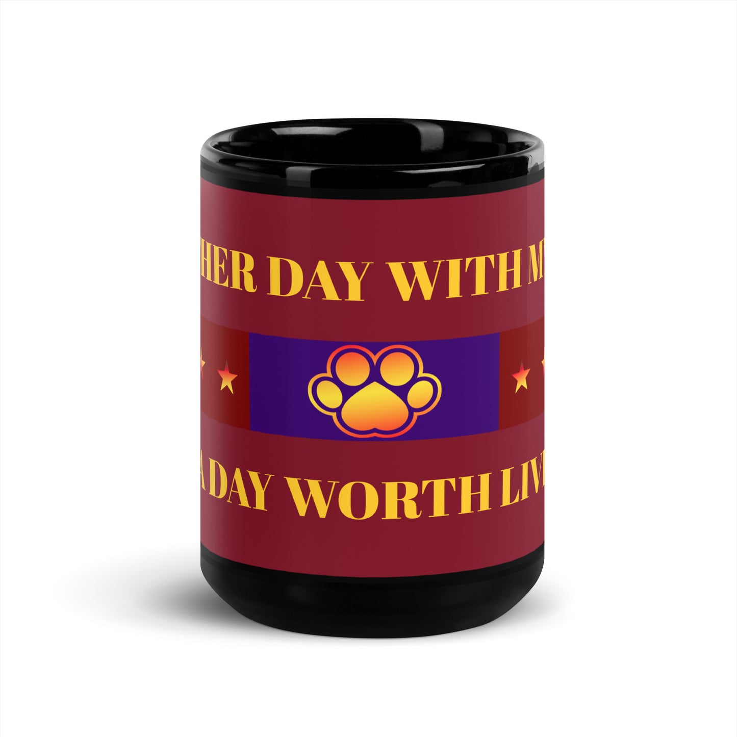 Day With My Dog Royal Black Glossy Mug