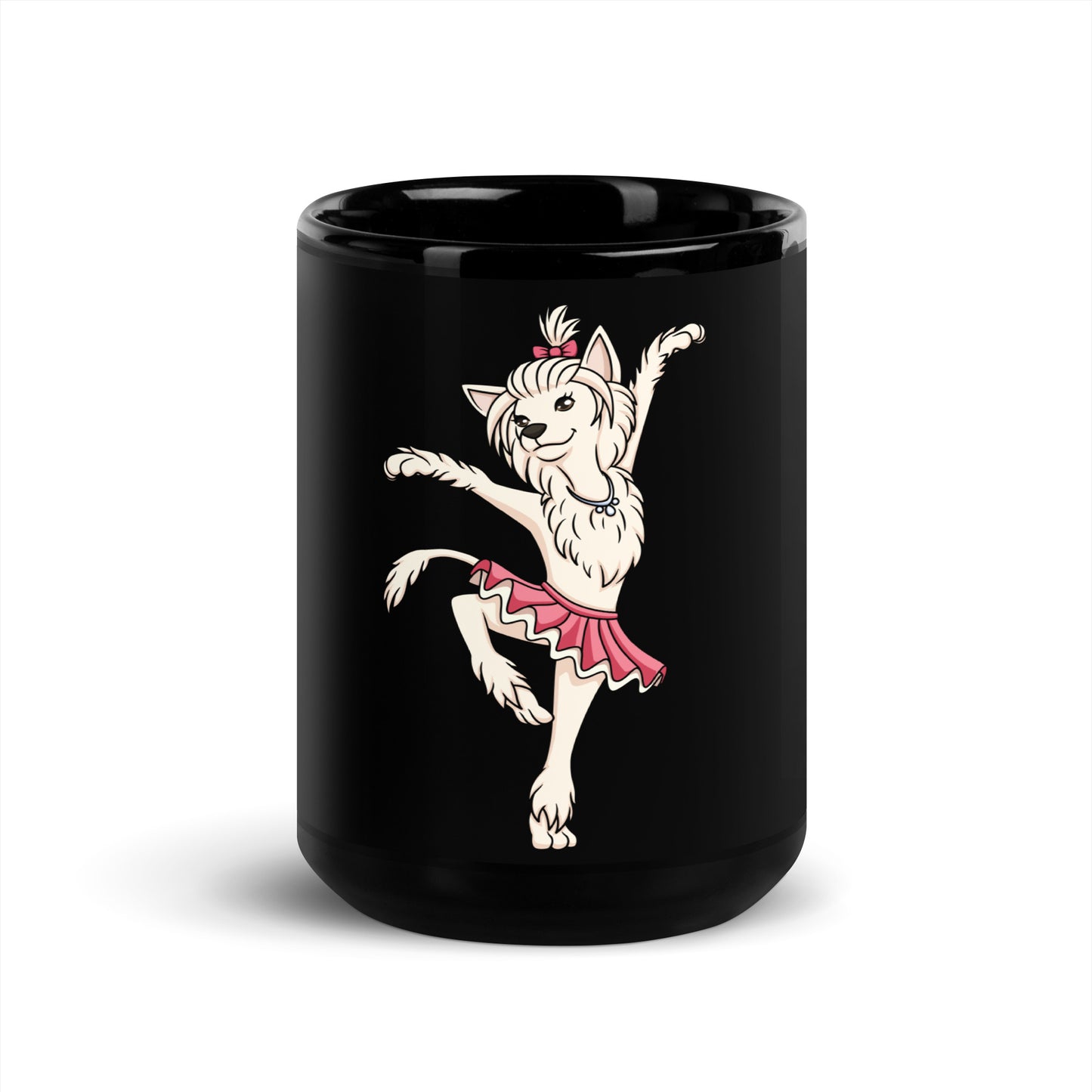 Classical Canines & Cats Glitter Black Glossy Mug