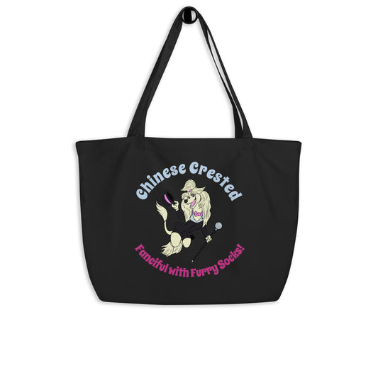 Chinese Crested Dog Large organic tote bag