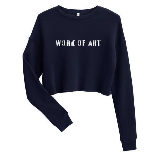 Work of Art Navy Crop Sweatshirt