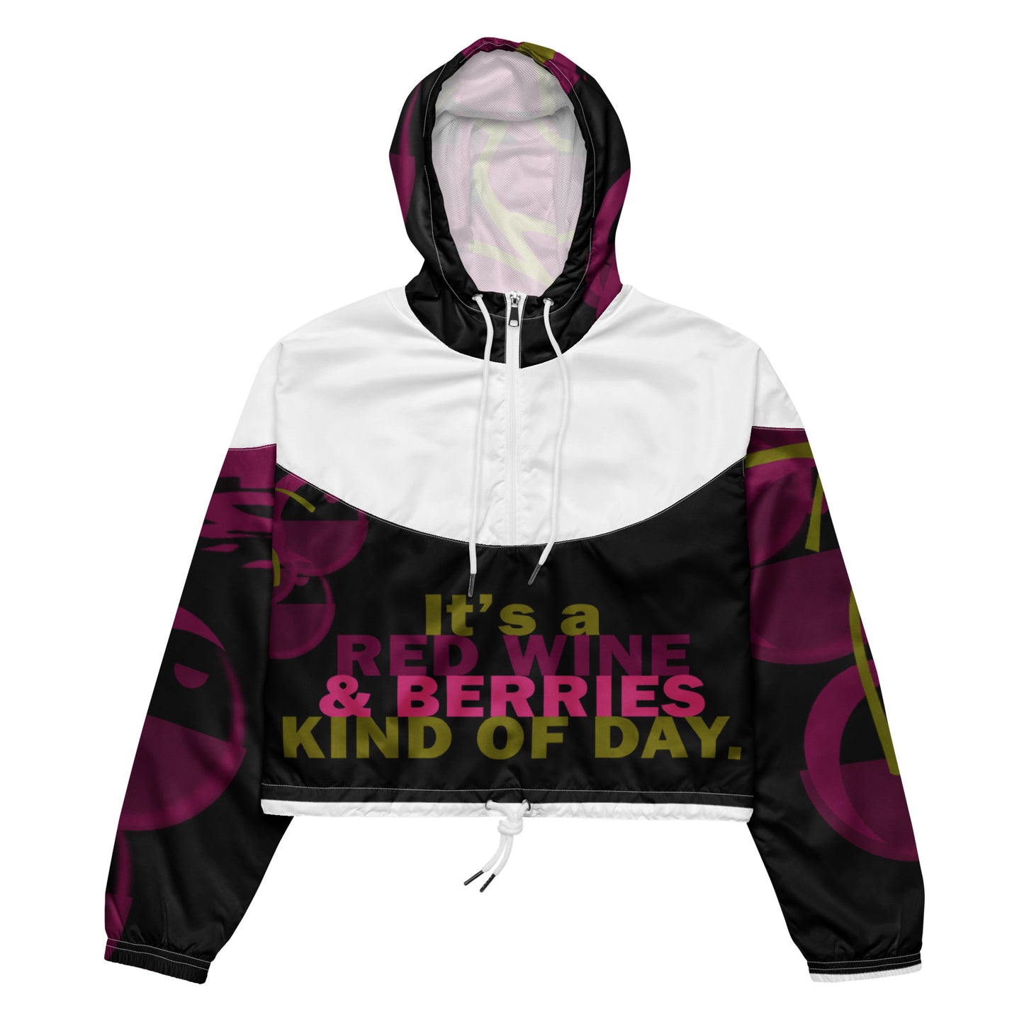 Red Wine & Berries Women’s cropped windbreaker