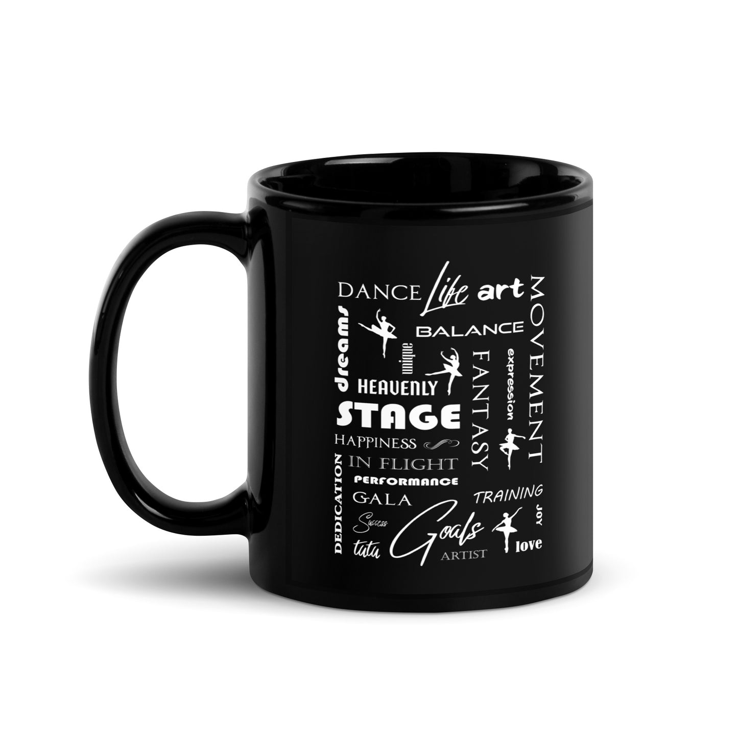 Ballet Dancers Inspirational Black Glossy Mug