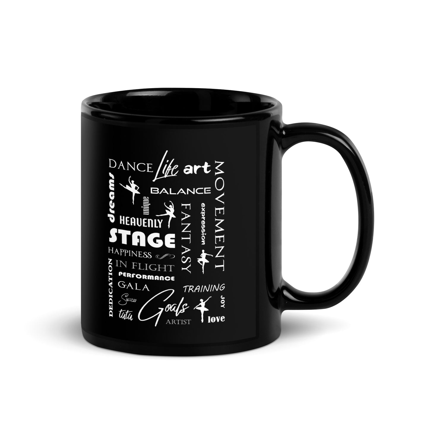 Ballet Dancers Inspirational Black Glossy Mug