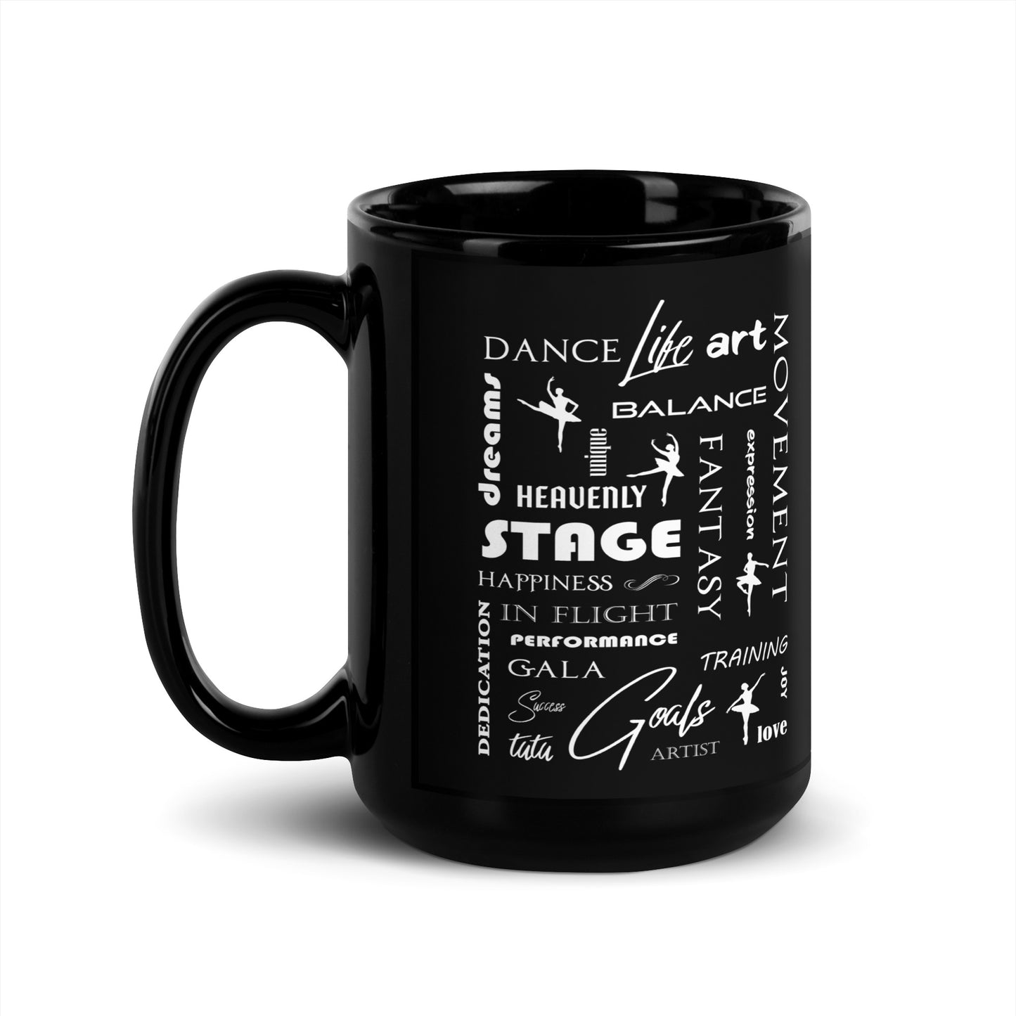 Ballet Dancers Inspirational Black Glossy Mug