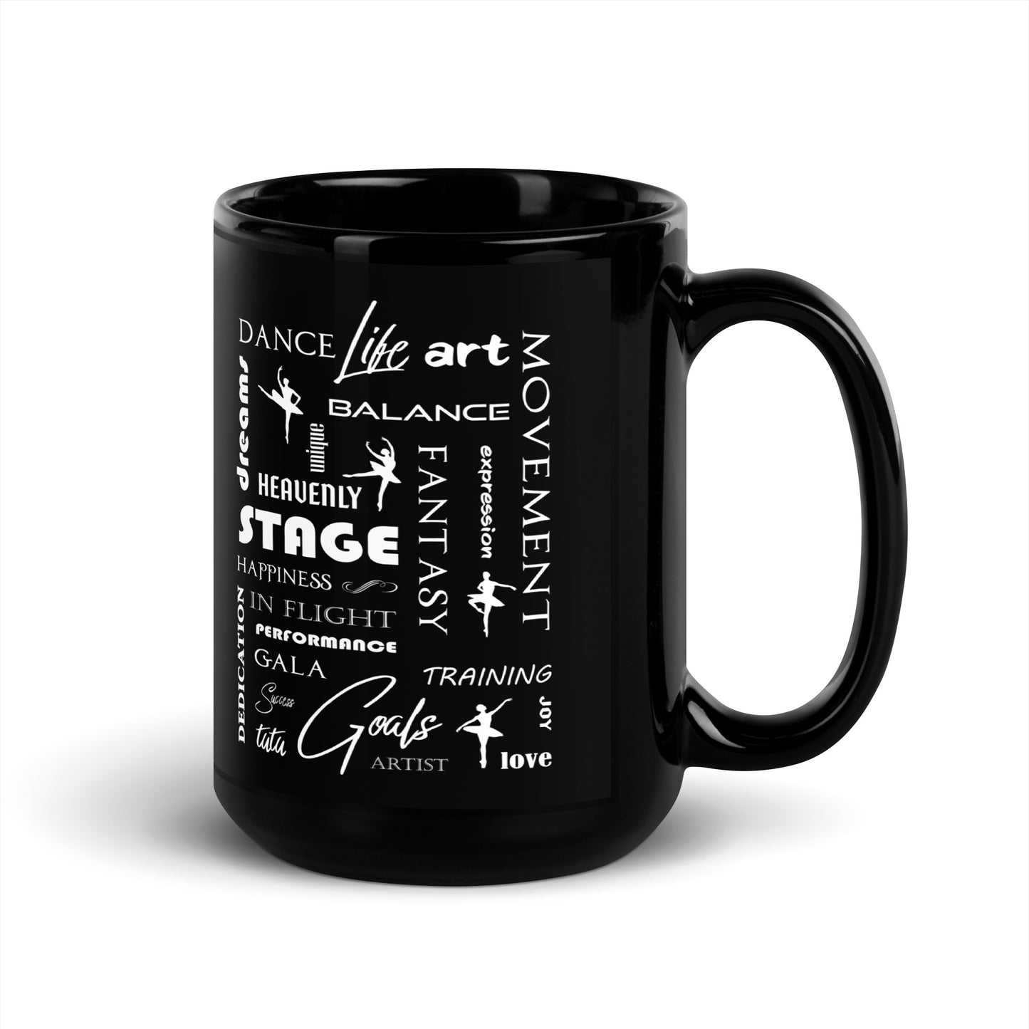 Ballet Dancers Inspirational Black Glossy Mug